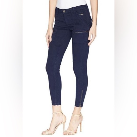 Joie Pants - Joie Park Skinny Pants Women’s 27 Navy Blue Back Flap Pockets Zippers Ankle XS S